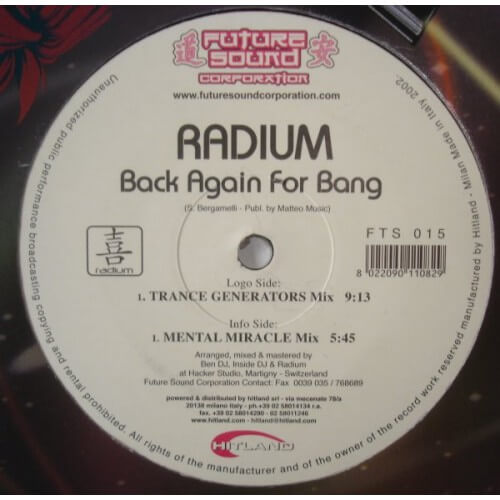 Radium - Back Again For Bang